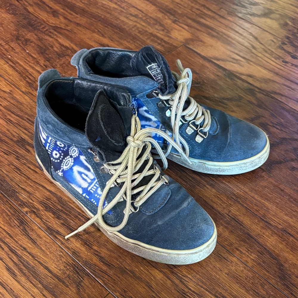 Inkkas Indigo & Leather Boots sz 5